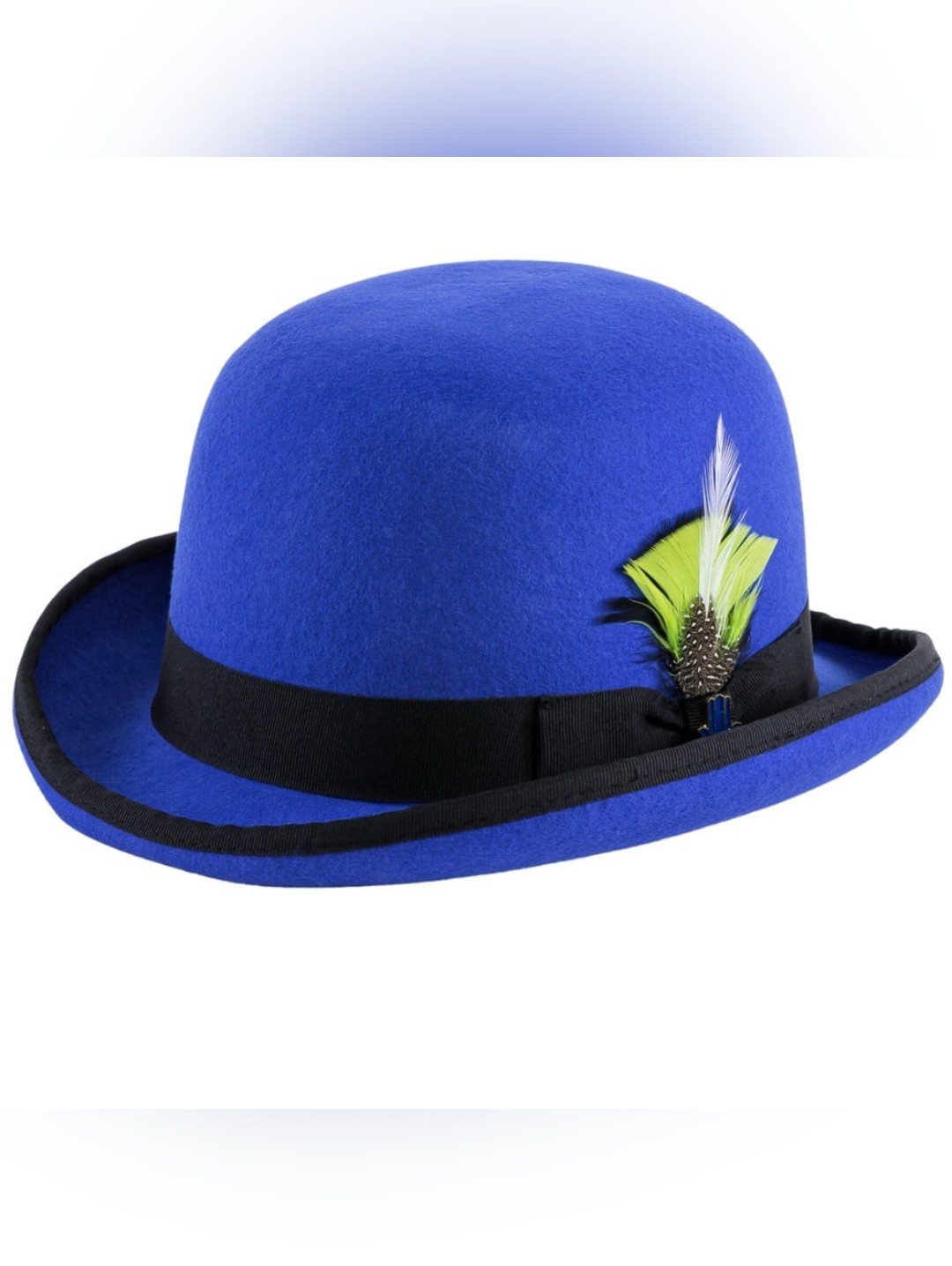 Nwob, Ferrecci Premium Wool Royal Blue Derby Bowler Hat